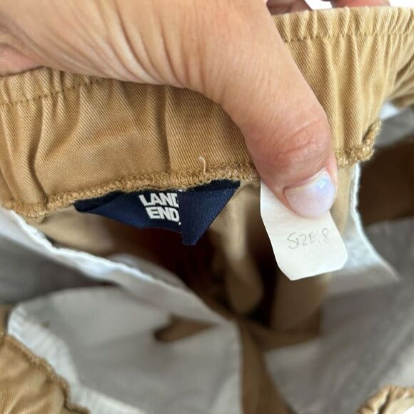Lands’ End Khaki Tan Pull On Pants Size 8 Classic Neutral Minimalist Essential - Picture 4 of 15
